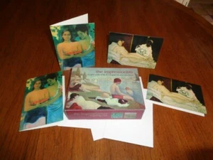 Impressionist Box Blanko Notizkarten Tahiti Frauen Olympia Akt Oben Ohne Umschlag - Bild 1 von 12