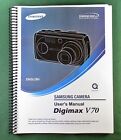 Manuel d'instructions Samsung Digimax V70 : 120 pages et housses de protection