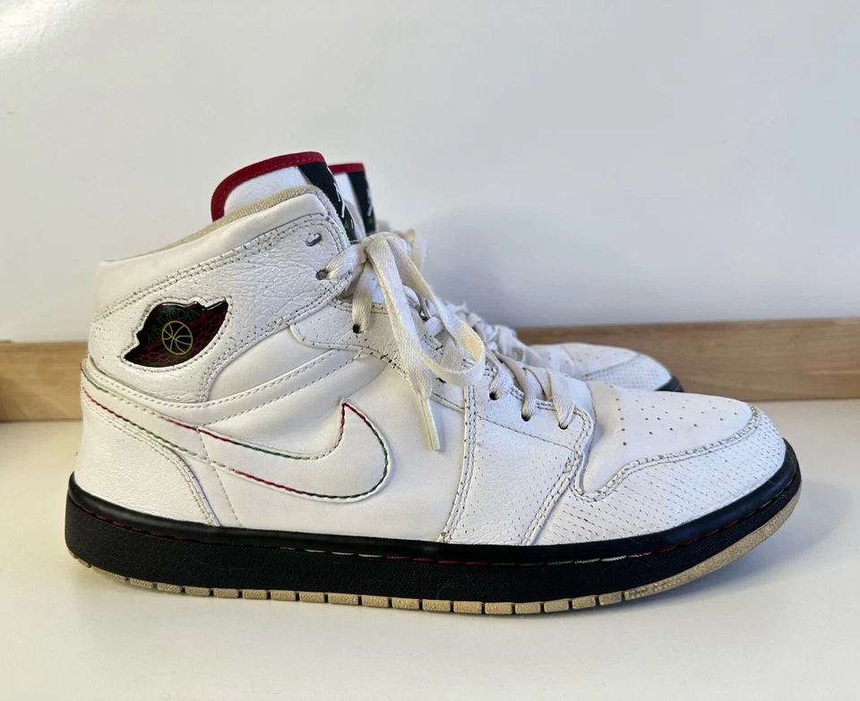 Nike Air Jordan 1 Retro Cinco de Mayo Hombres Blanco 2009 Zapatilla 136065-107 Talla 12 Foto 1 de 4