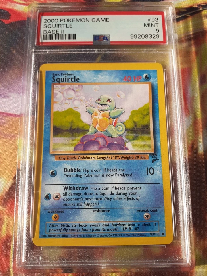 2000 Pokemon Base Set 2 Squirtle #93 Common PSA 9 Mint - Image 1 of 4