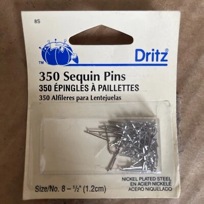 Dritz 350 Sequin Pins Size 8 - 1/2" 8S Nickel Plated Steel - Image 1 of 2