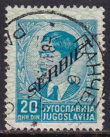 SERBIA 1941 German Occupation 20d Light Blue SG G44 Used (CV £375) Cover