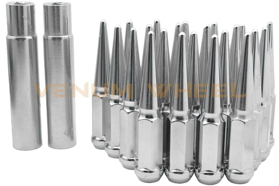 Tuercas de clavo cromadas Suburban 2500 4,5" de alto incluye 2 llaves de bloqueo Foto 1 de 1