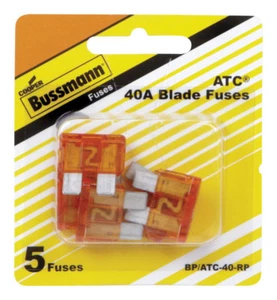 5 pk Bussmann Buss 40 amps ATC Blade Fuse Mini Automotive Car Truck BP/ATC-40-RP - Picture 1 of 1