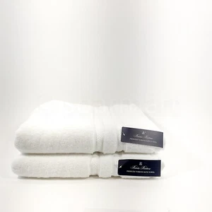 Brooks Brothers Blanco Premium Turco 2 Toallas de Baño 100% Algodón Nuevo - Imagen 1 de 7