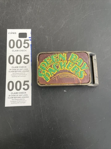 Vintage Green Bay Packers Metal Learner Decal Painted Belt Buckle Cover