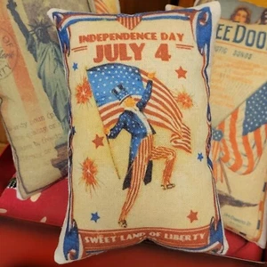 Patriotic Victorian Uncle Sam Vintage Inspired Tuck Pillow Peg / Door Hanger - Picture 1 of 2