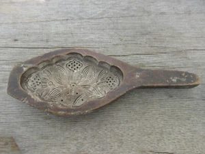 Antique Wood Cookie Mold Large shape 5" x 2 7/8" opening Chinese Japanese Asian - Picture 1 of 6