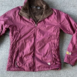 Mountain Hardware Jacket Womens Small Purple Nylon Puffer Faux Fur Lined Nylon - Picture 1 of 20