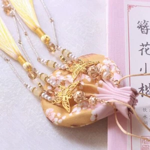 Antique Sachet Sachet Hanfu Waist Round Purse Pendant Tassel Accessories - Picture 1 of 10