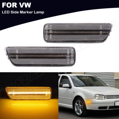2X Front Bumper Side Lamp Marker Turn Signal Light For VW GOLF GTI JETTA MK4 - Image 1 of 4