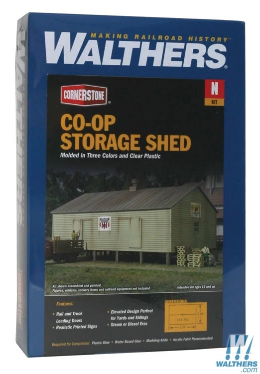 NEW Walthers 933-3230 Co-Op Storage Shed Kit N Scale Train FREE US SHIP - Image 1 of 2