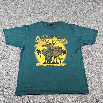 Camisa Operación Libertad Iraquí Para Hombre Grande Verde De Colección Y2K Vacaciones de Primavera 2004 Foto 1 de 4