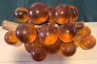 Vintage MCM Lucite Acrylic Amber Grapes on Driftwood  10 1/2" X 7"