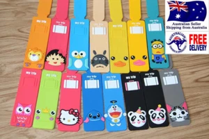 Cute Cartoon Travel Luggage Tags Suitcase Label Name Address Kid Bag Baggage - Picture 1 of 28