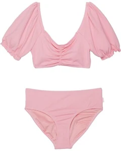Seafolly Kids Summer Holiday Puff Sleeve Bikini Set L76511 Girls Size 10 - Picture 1 of 2