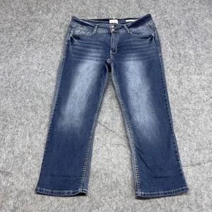 Angels Capri Jeans Womens 16 Blue Stretch Everflex Curvy Skinny Mid Rise Denim - Picture 1 of 21