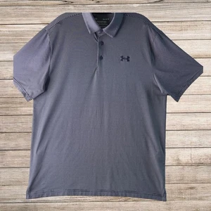 Under Armour Playoff Polo Size Large Short Sleeve Collared Shirt Navy & White - Picture 1 of 9