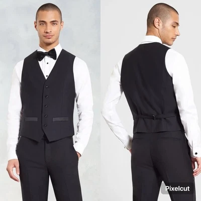 NWT The BLK TUX Black Tuxedo Vest Five Button Closure Men’s Size Small - Image 1 of 4