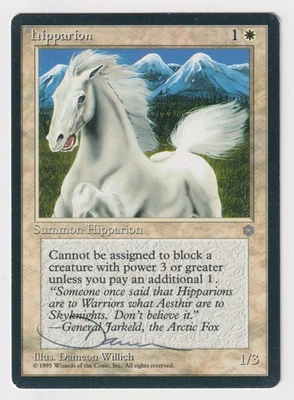 Signed Hipparion Proof LP Ice Age Artist Dameon Willich 1995 WOTC MTG Magic AP! - Image 1 of 2