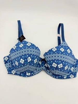 Ambrielle Everyday Full Coverage Bra Underwire Royal Blue White Size 36B - Image 1 of 4