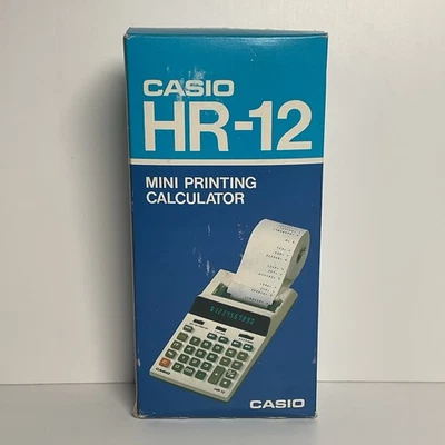 Casio HR-12 Mini Printing Calculator - Image 1 of 4