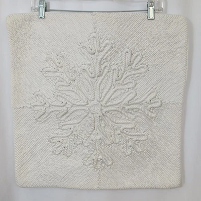 Almohada Pottery Barn Sham Marfil Ridgeline Copo de Nieve 20 X 20 Algodón Nuevo sin Etiquetas Foto 1 de 4