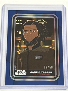 Topps Star Wars 2023 Flagship Jarek Yaeger BLUE Parallel #D 02/50 Resistance - Bild 1 von 3