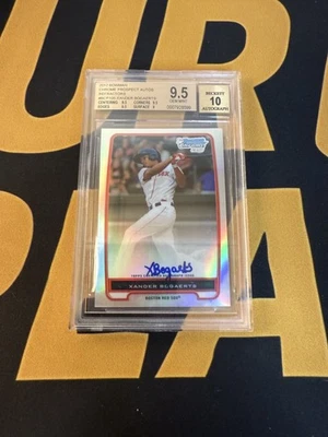 Bowman Prospects 2012 refractor cromado automático Xander Bogaerts/500 BGS 9,5 automático 10 Foto 1 de 2