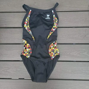 TYR Duralast Team Check Diamondfit 1 Pc Swim Girls Youth Sz 22 NEW Sample - Picture 1 of 3