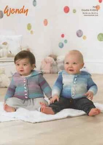 WENDY 7013 CARDIGANS Baby Knitting Pattern DK 14"-22" 36cm-56cm Intermediate - Picture 1 of 2