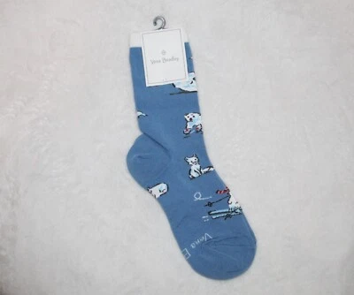 NUEVO CON ETIQUETAS Vera Bradley Calcetines Crew Berry Merry Cool Azul Mujer Calcetines Talla Única Foto 1 de 4