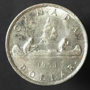 1953 SF - LÍNEAS DE AGUA CORTAS - Canadá 1 dólar de plata - Combinación - C100-123 - Imagen 1 de 4