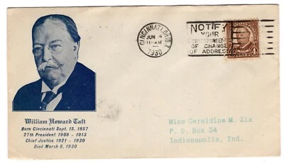 #685 William H. Taft 1930 FDC - Planty #5 Shockley - Image 1 of 2