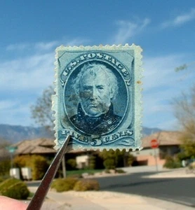 US Stamp 1875 Scott #179, 5 cent, Zachary Taylor, Blue Used - Picture 1 of 3