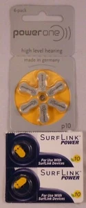 Power One P10 Baterías Genuinas para Audífonos Paquete de 6 + 2 Bonificaciones 8 Piezas Total NUEVO - Imagen 1 de 2