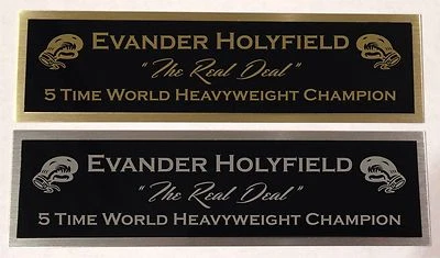 EVANDER HOLYFIELD NAMEPLATE 签名 Trunks 手套照片展示盒 — 第 1/2 张图片