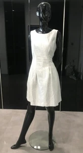 Mini Vestido ZARA Blanco Plateado Brillante Espalda Abierta Brillo Forrado Vestido Sin Mangas L - Imagen 1 de 6