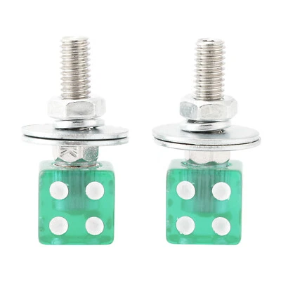 Paar Kennzeichenschrauben Befestigung Grün Würfel Chopper Custom Motorrad Grün - Bild 1 von 4