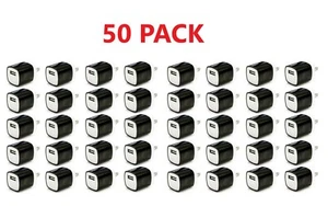 50x Black 1A USB Power Adapter AC Home Wall Charger US Plug FOR iPhone 5 6 7 8 X - Picture 1 of 1