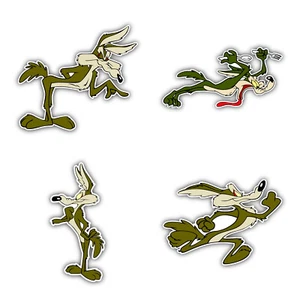 Wile E. Coyote Cartoon Set Of 4 Vinyl Sticker Decal - 5'' longer side ID:1 - Picture 1 of 1