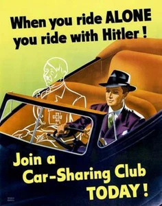 When You Ride Alone - You Ride With Hitler World War II Propaganda Poster Magnet - Picture 1 of 2