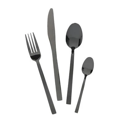 Mikasa Diseno 16 Piece Cutlery Set - Metallic Black (Set for 4) - Image 1 of 4