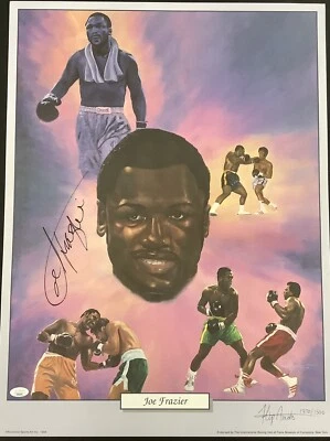 Joe Frazier Signed Poster Boxing Autograph LE Litho Heavyweight Olympic HOF JSA - Image 1 of 4