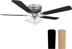 Millbridge 52-Inch Hugger Ceiling Fan with LED Light Kit, 5 Reversible Blades, 3 - Picture 1 of 12