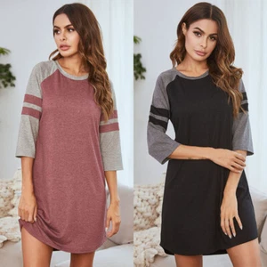 Para mujeres Algodón Camisa de dormir Camisón Pijama Prenda para dormir Vestido para dormir Mangas 3/4 Prendas para dormir - Imagen 1 de 20