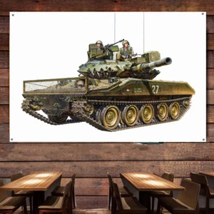 US Airborne Tank M551 Art Poster Wall Hanging Decoration Banner Military Flag - Picture 1 of 6