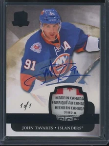 2011-12 The Cup John Tavares #54 Laundry Tag Patch Auto 1/1 Nero Autografo SP - Foto 1 di 2