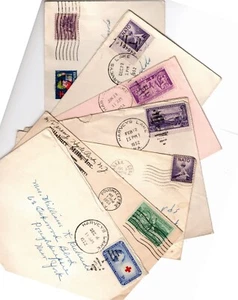 USA 1950s 7 USED COVERS DIFFERENT CITY & STATES CANCEL & STAMPS GOOD CONDITION - Picture 1 of 15