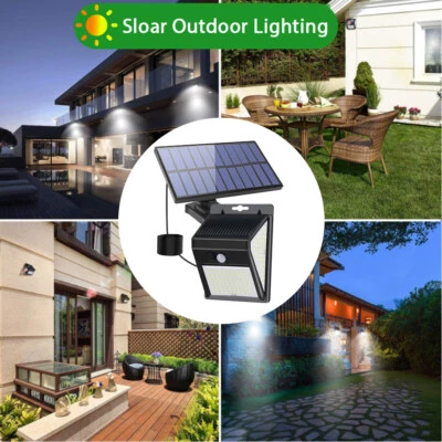 Solar Power 200 LEDS Light PIR Motion Sensor Outdoor Security Lamp Wall Garden - Image 1 of 4
